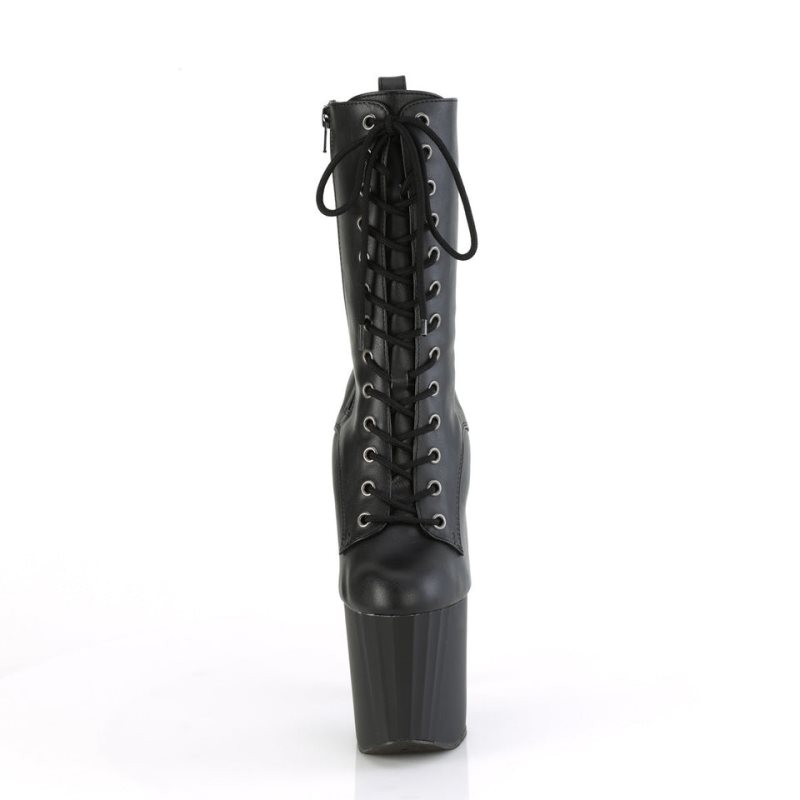 Pleaser Enchant-1040 Vegan Leather Women's Heels Boots Black | NZ ARWPXZ