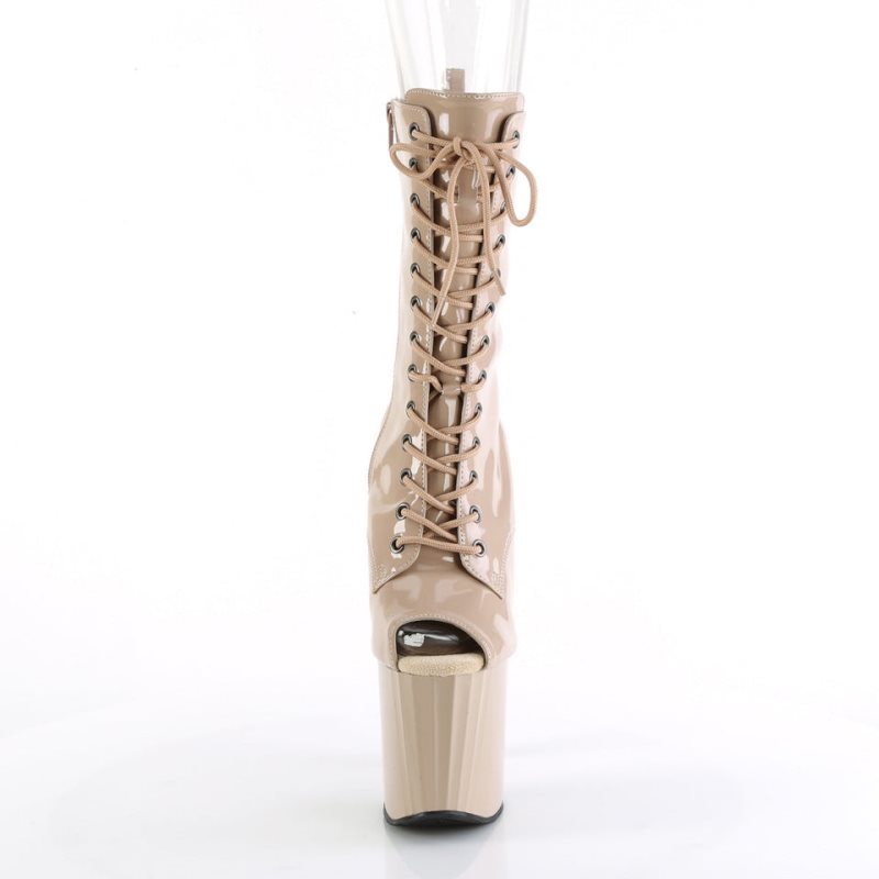 Pleaser Enchant-1041 Women's Heels Boots Beige | NZ LMTWEB