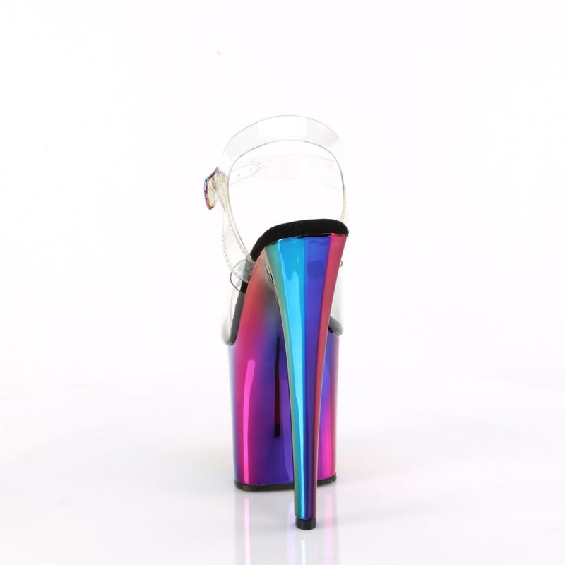 Pleaser Enchant-708RC Women's Platform Heels Sandals Multicolor / Clear | NZ QLKTXB