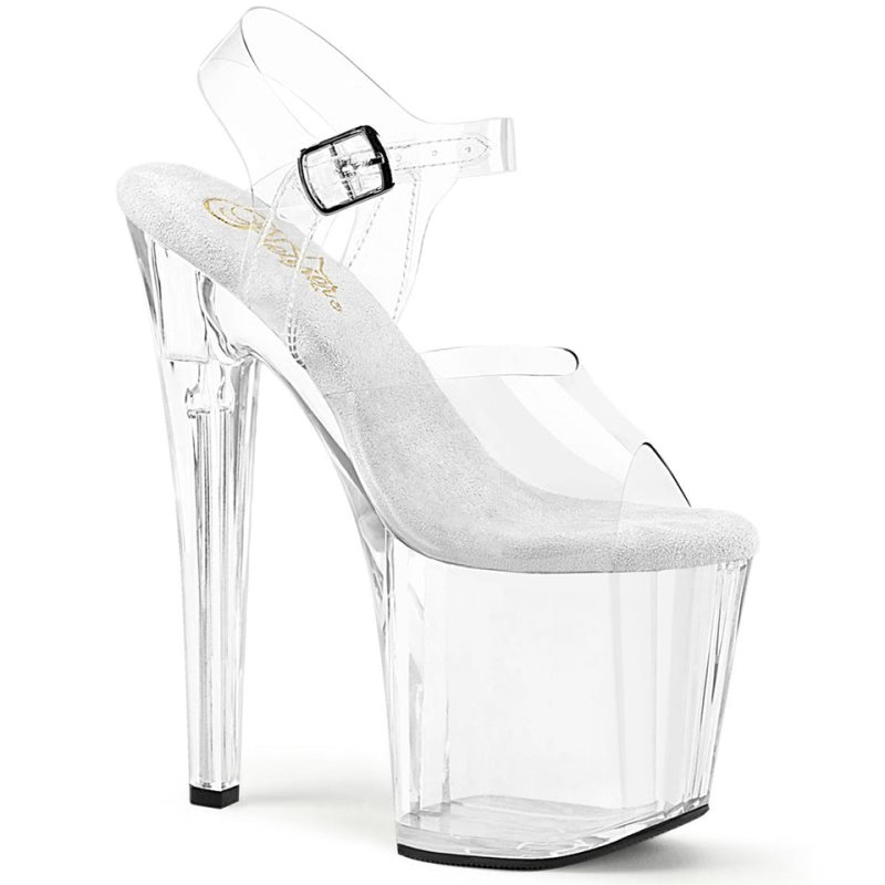 Pleaser Enchant-708 Women\'s Platform Heels Sandals Clear | NZ FEQUZO