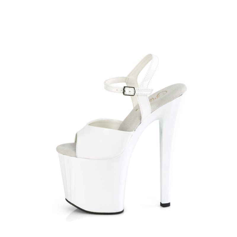 Pleaser Enchant-709 Women's Platform Heels Sandals White | NZ OCULRI