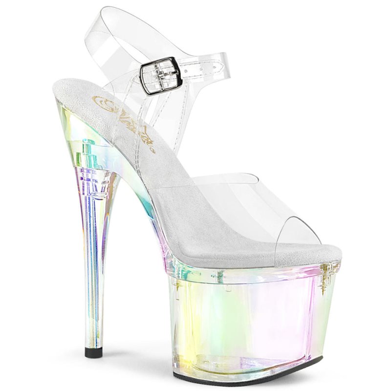 Pleaser Esteem-708RBP Women\'s Platform Heels Sandals Clear | NZ UVYNKL