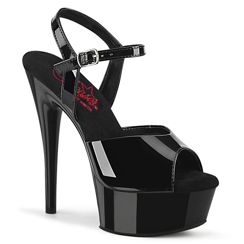 Pleaser Excite-609 Women\'s Platform Heels Sandals Black | NZ BALTCO