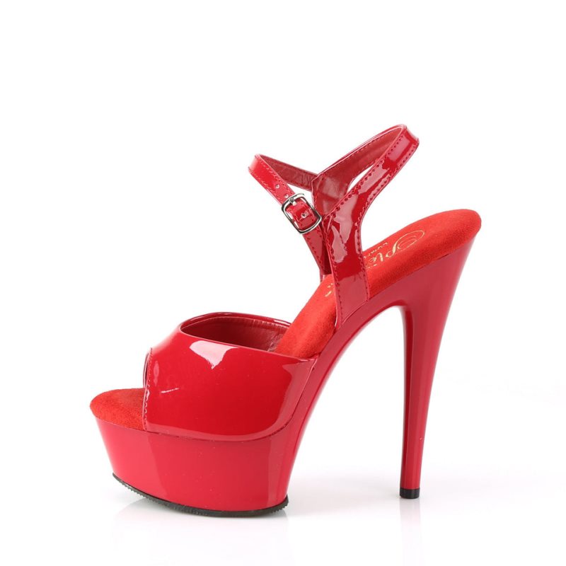 Pleaser Excite-609 Women's Platform Heels Sandals Red | NZ SPOZGH