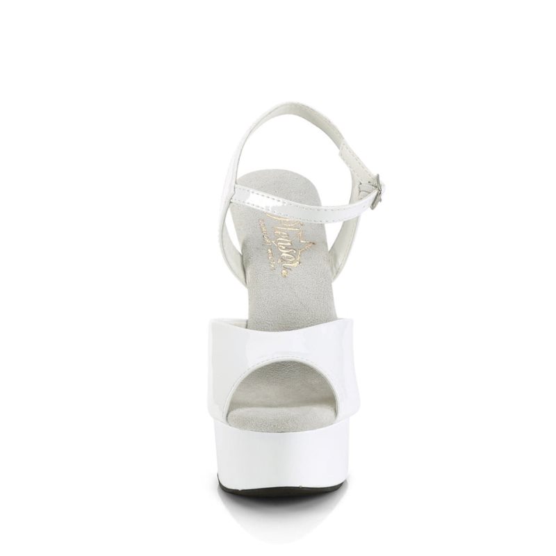 Pleaser Excite-609 Women's Platform Heels Sandals White | NZ ICTMDU