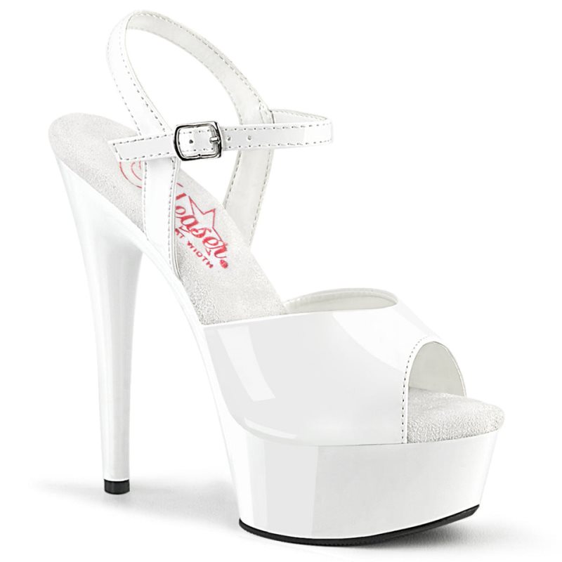 Pleaser Excite-609 Women\'s Platform Heels Sandals White | NZ ICTMDU