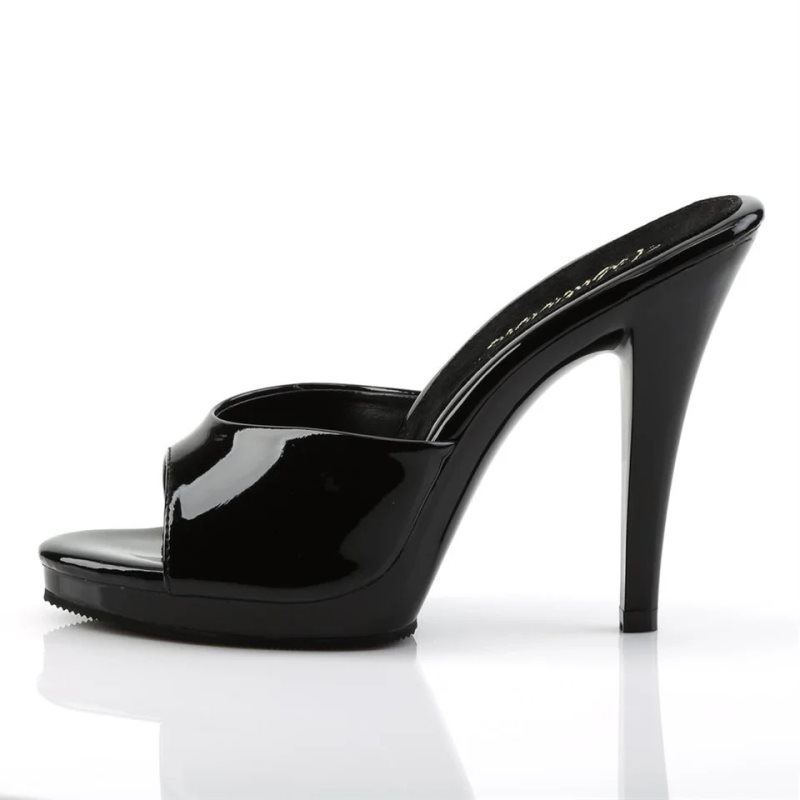 Pleaser Flair-401-2 Women's Platform Slides Black | NZ COXANT