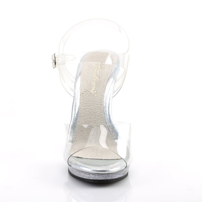 Pleaser Flair-408MG Women's Heels Sandals Clear | NZ YAFUWX