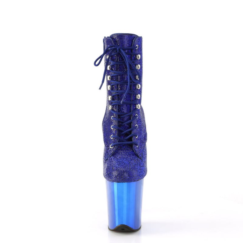 Pleaser Flamingo-1020CHRS Women's Heels Boots Blue | NZ KMJULO