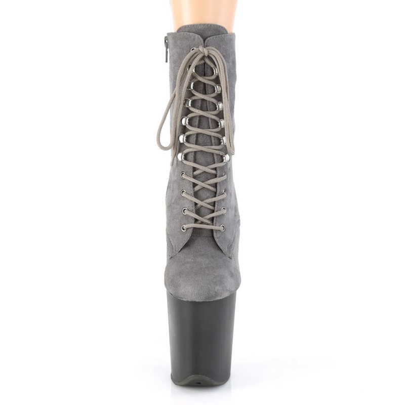 Pleaser Flamingo-1020FST Women's Heels Boots Grey | NZ DZXIRV