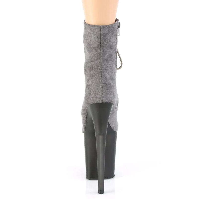 Pleaser Flamingo-1020FST Women's Heels Boots Grey | NZ DZXIRV