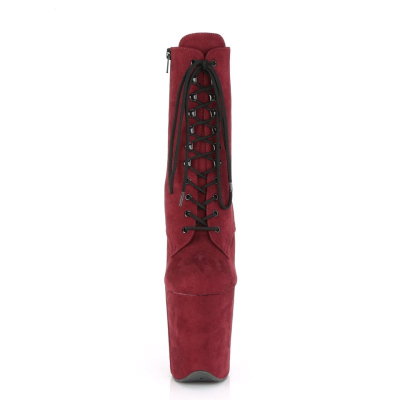 Pleaser Flamingo-1020FS Women's Heels Boots Burgundy | NZ RQWMCG