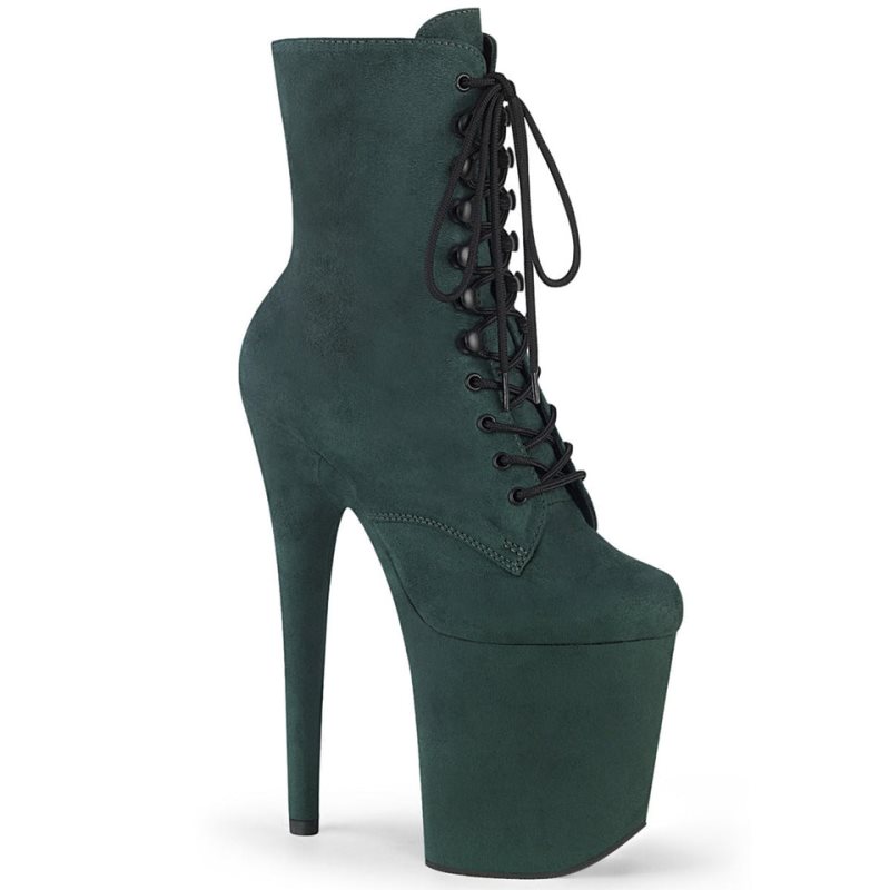 Pleaser Flamingo-1020FS Women\'s Heels Boots Green | NZ JVKNBH