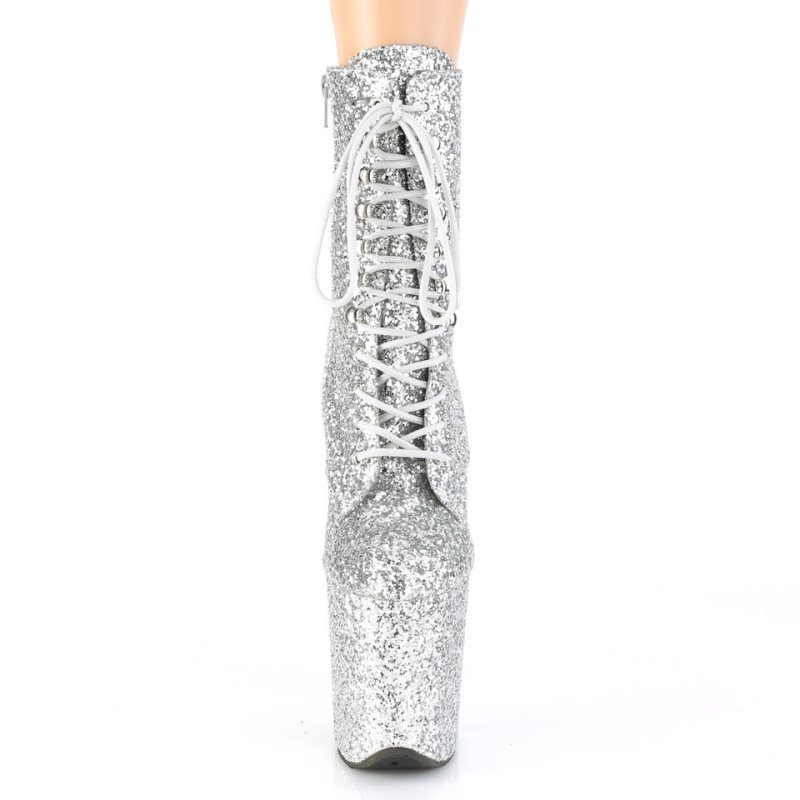 Pleaser Flamingo-1020GWR Women's Heels Boots Silver | NZ YTIRFS