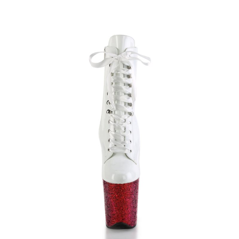 Pleaser Flamingo-1020HG Women's Heels Boots White / Multicolor | NZ EGIZKV