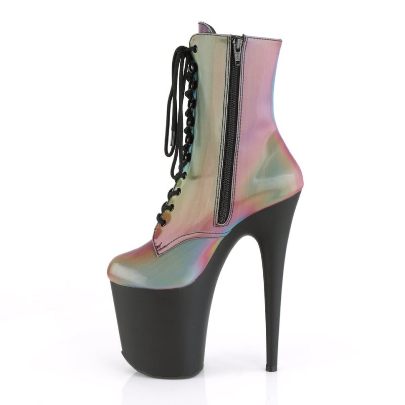 Pleaser Flamingo-1020REFL Women's Heels Boots Multicolor / Black | NZ GVKQER