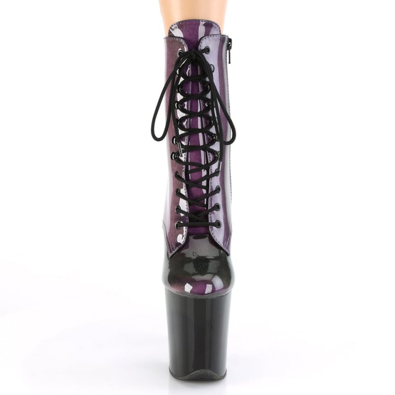 Pleaser Flamingo-1020SHG Women's Heels Boots Purple / Black | NZ SFVLXN