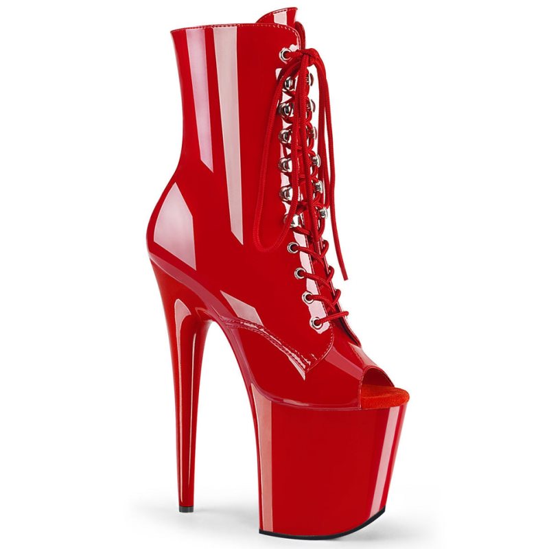 Pleaser Flamingo-1021 Women\'s Heels Boots Red | NZ UPTEZO