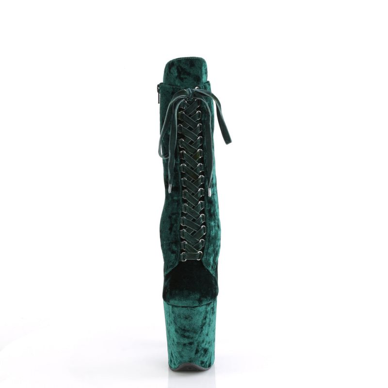 Pleaser Flamingo-1045VEL Women's Heels Boots Green | NZ WIAUKL