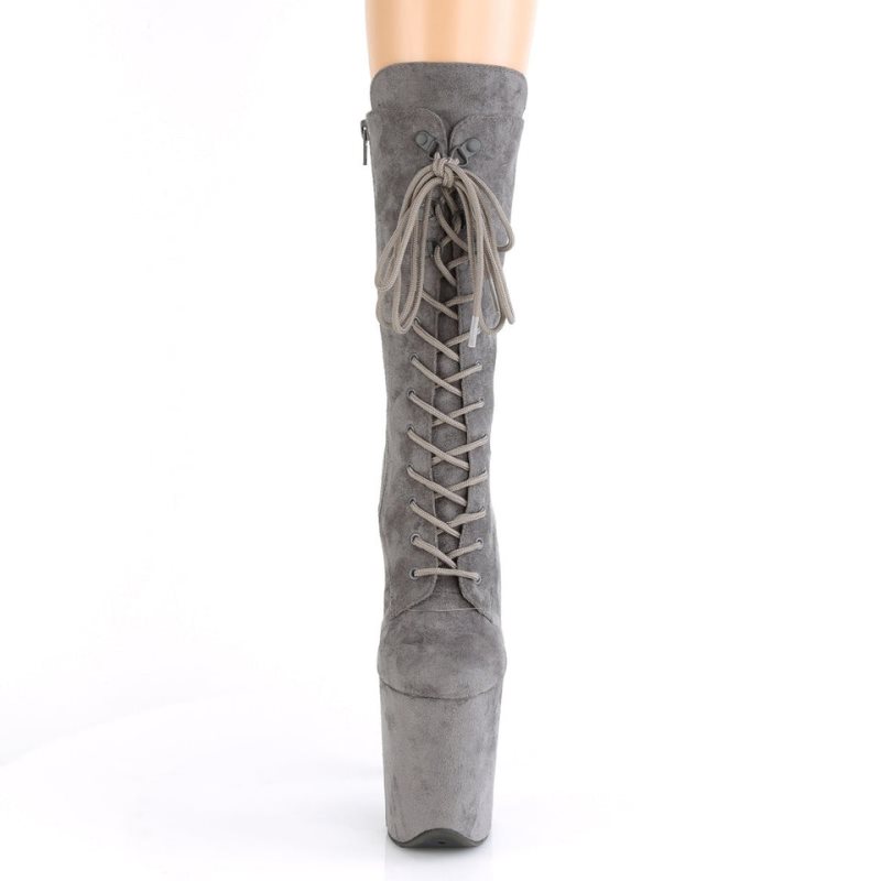 Pleaser Flamingo-1050FS Women's Heels Boots Grey | NZ LGUBDH