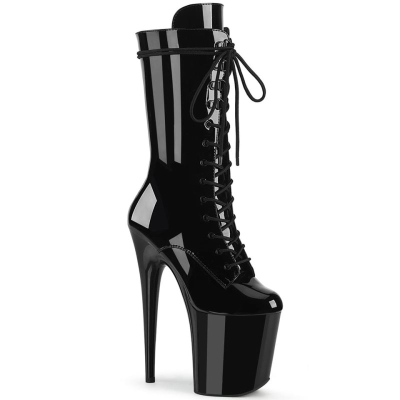 Pleaser Flamingo-1050 Women\'s Heels Boots Black | NZ FZAQWY