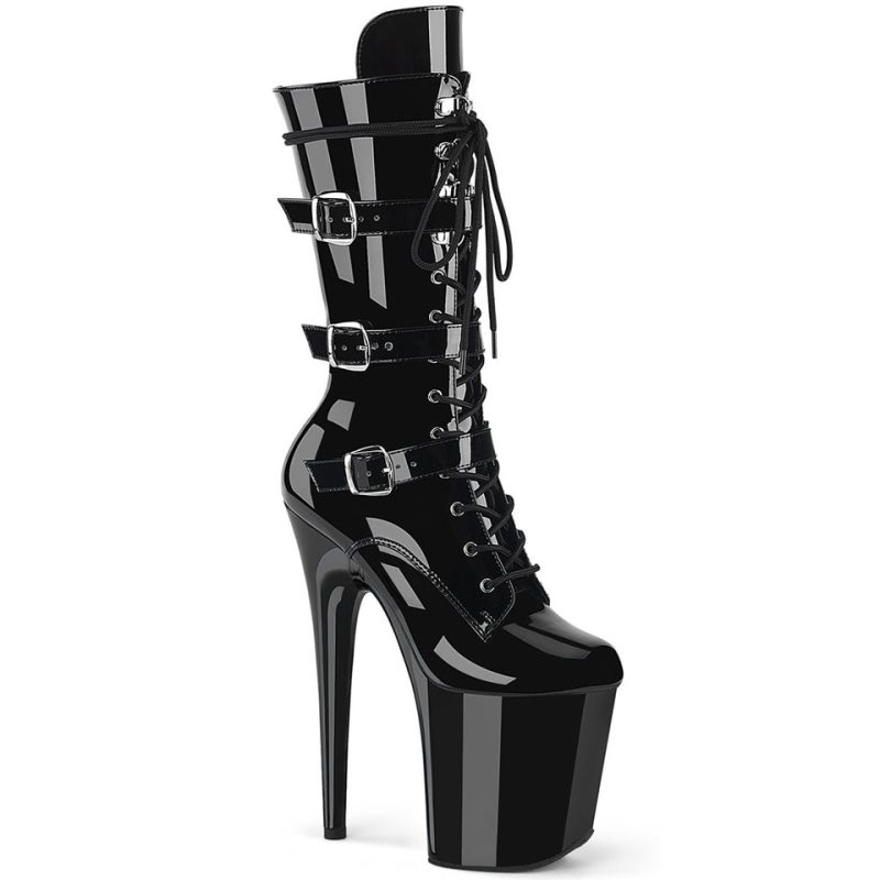 Pleaser Flamingo-1053 Women\'s Heels Boots Black | NZ MJAYUR