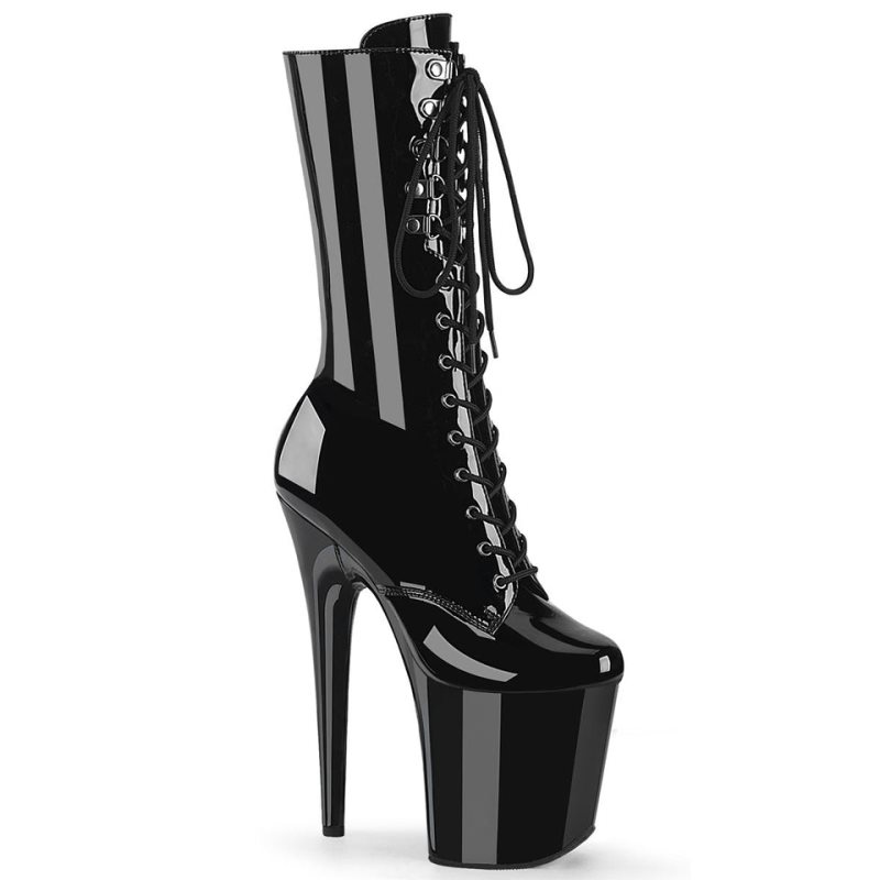 Pleaser Flamingo-1054 Women\'s Heels Boots Black | NZ ZAKSBX