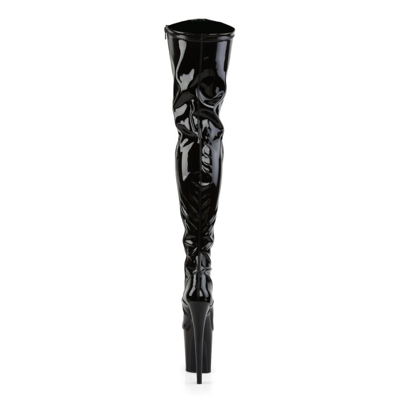 Pleaser Flamingo-3000 Women's Thigh High Boots Black | NZ GJDMNT