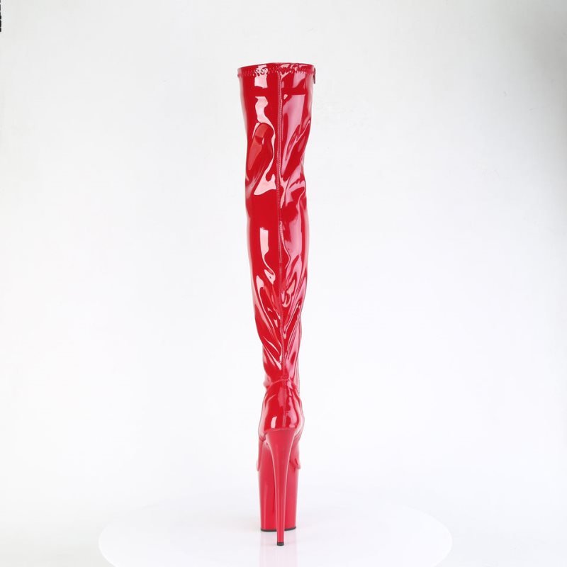 Pleaser Flamingo-3000 Women's Thigh High Boots Red | NZ LMBGUE