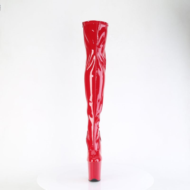 Pleaser Flamingo-3000 Women's Thigh High Boots Red | NZ LMBGUE