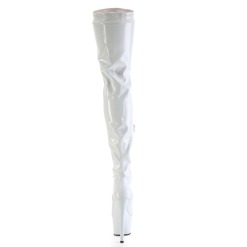 Pleaser Flamingo-3000 Women's Thigh High Boots White | NZ WSYVCL