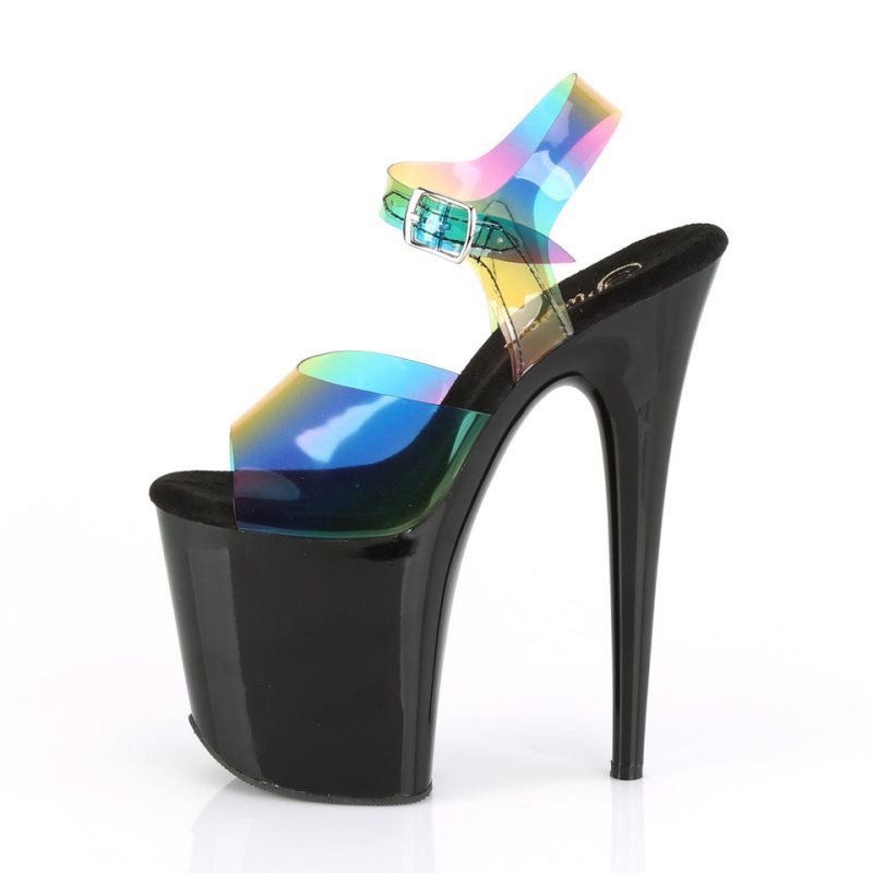 Pleaser Flamingo-808RB Women's Platform Heels Sandals Multicolor / Black | NZ RCYVAU