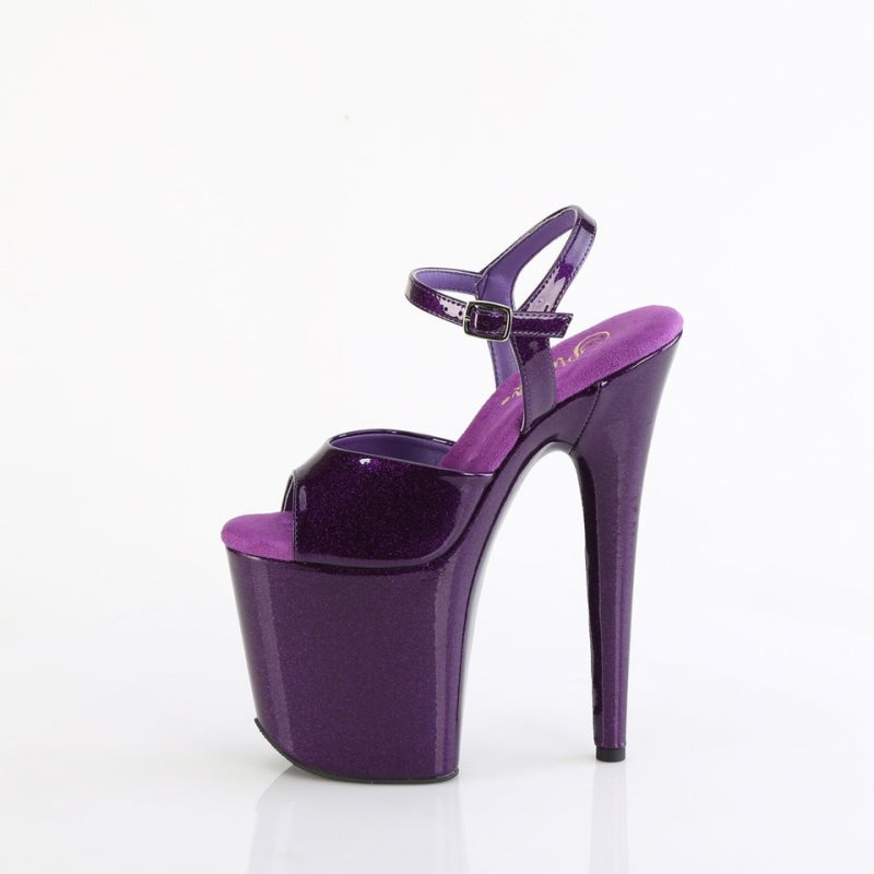 Pleaser Flamingo-809GP Women's Platform Heels Sandals Purple | NZ LHPBRJ