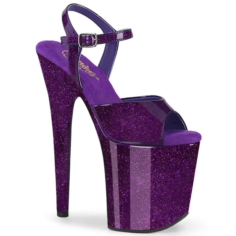 Pleaser Flamingo-809GP Women\'s Platform Heels Sandals Purple | NZ LHPBRJ