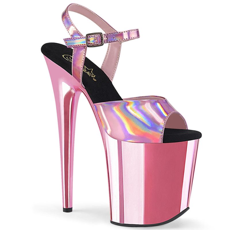 Pleaser Flamingo-809HG Women\'s Platform Heels Sandals Pink | NZ OPKDZB