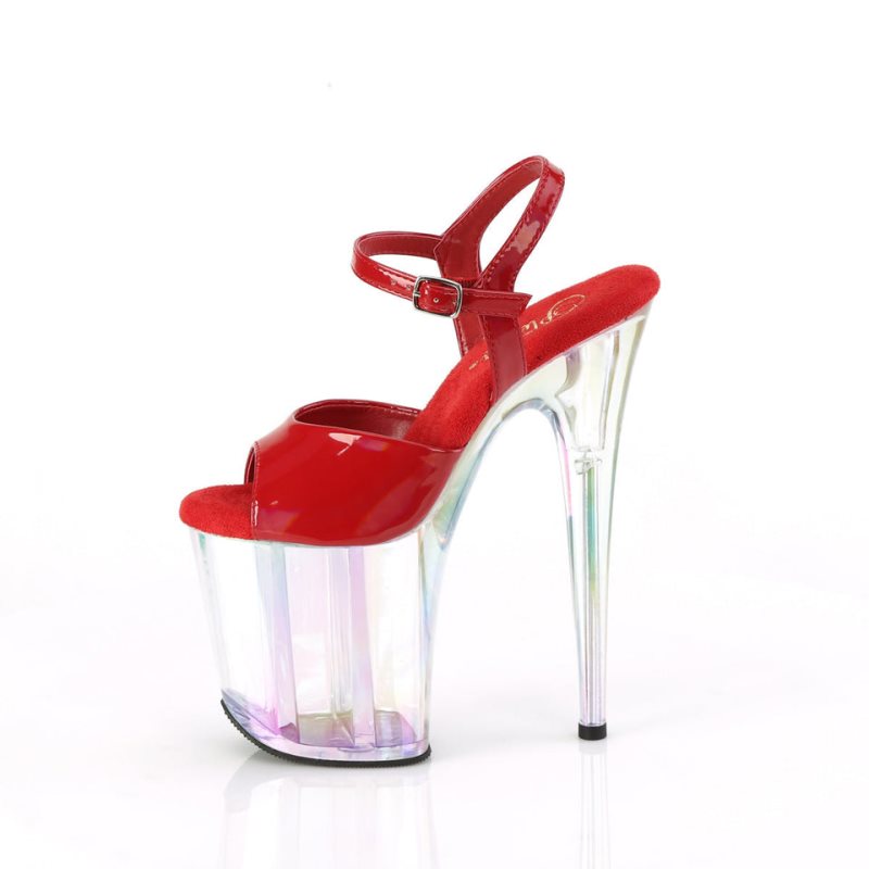 Pleaser Flamingo-809HT Women's Platform Heels Sandals Red | NZ RNMCPW