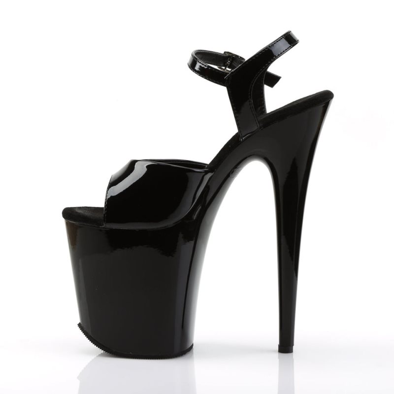 Pleaser Flamingo-809 Women's Platform Heels Sandals Black | NZ CWXNVQ