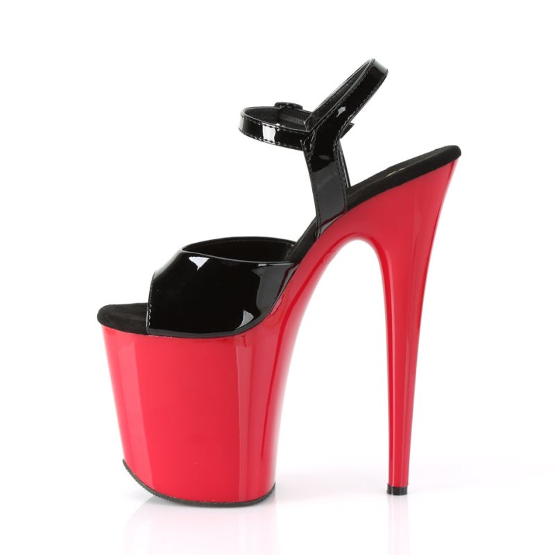 Pleaser Flamingo-809 Women's Platform Heels Sandals Black / Red | NZ ABFLMN