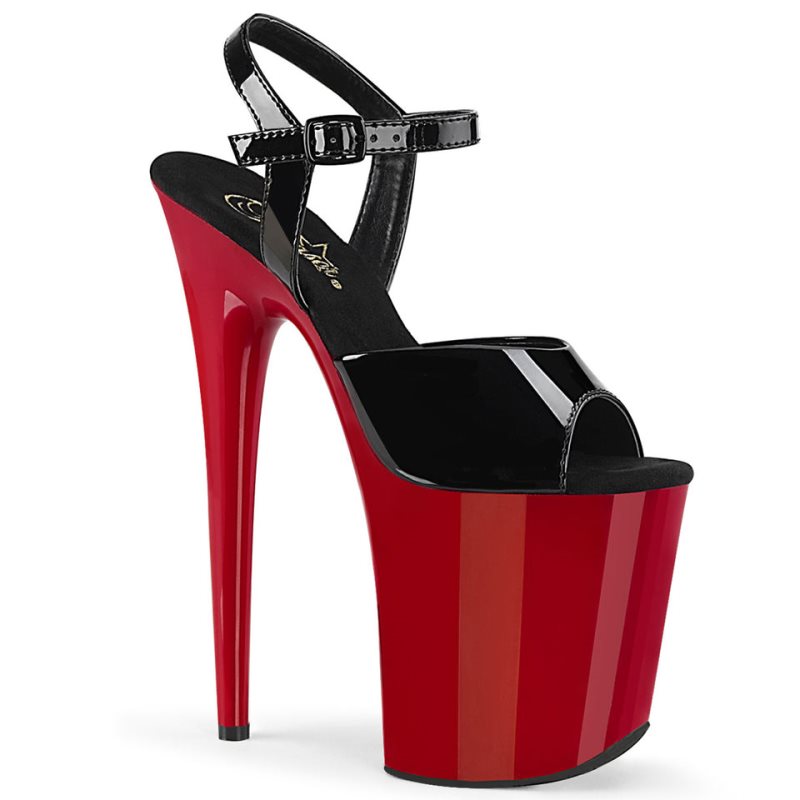 Pleaser Flamingo-809 Women\'s Platform Heels Sandals Black / Red | NZ ABFLMN