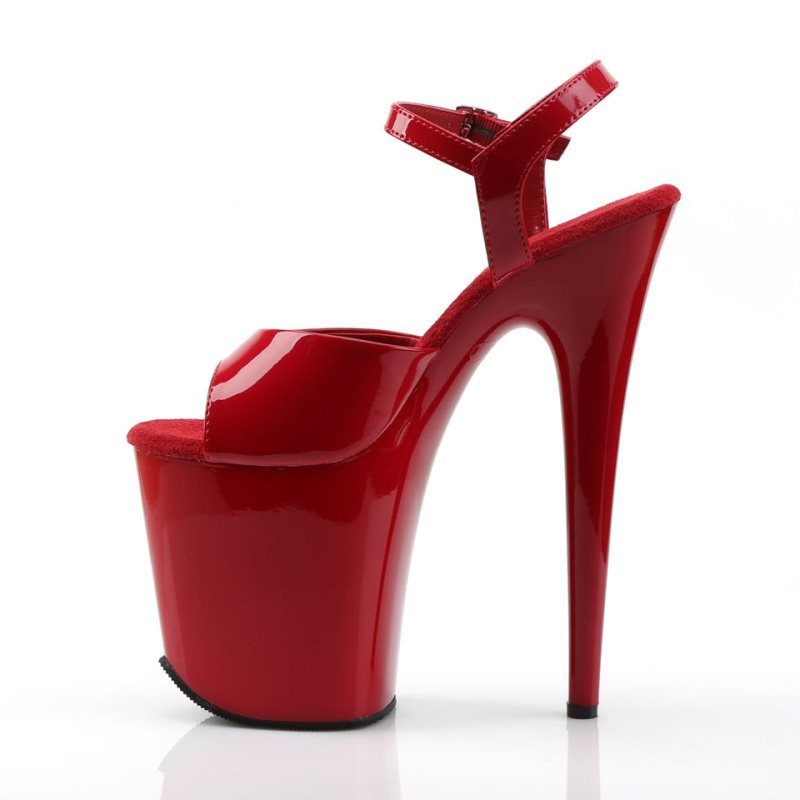 Pleaser Flamingo-809 Women's Platform Heels Sandals Red | NZ MVNROW