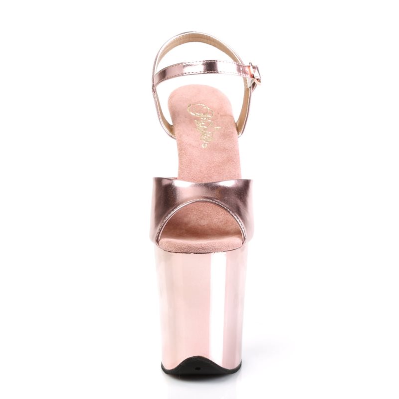 Pleaser Flamingo-809 Women's Platform Heels Sandals Rose Gold | NZ NVLPDO