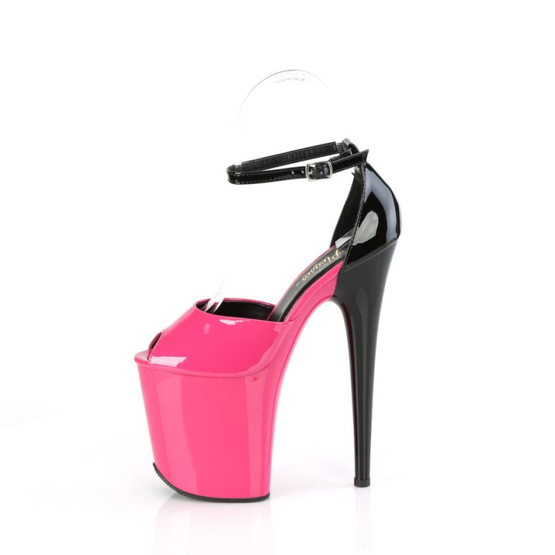 Pleaser Flamingo-868 Women's Platform Heels Sandals Pink / Black | NZ QBWPAR