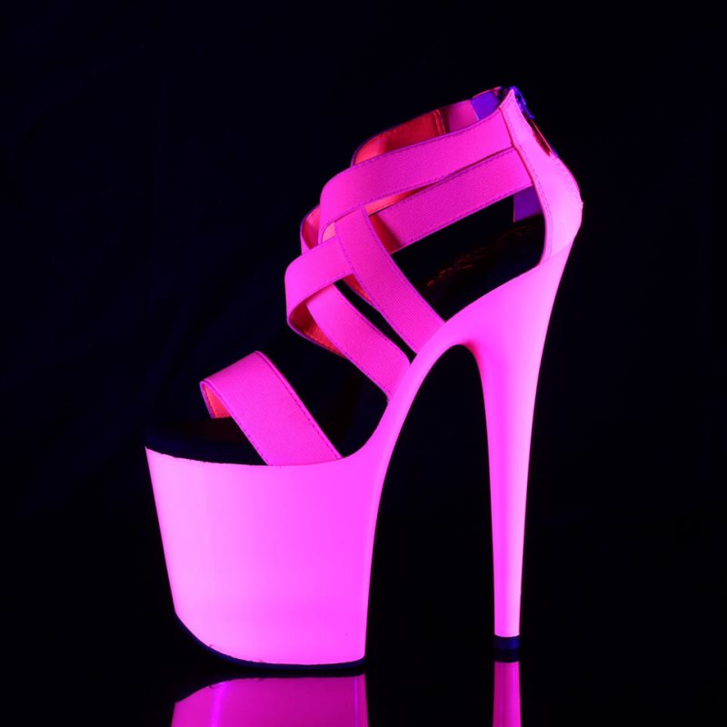 Pleaser Flamingo-869UV Women's Platform Heels Sandals Pink | NZ SRIDFU