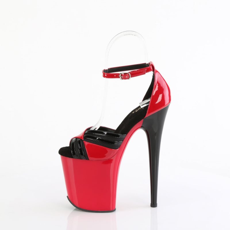 Pleaser Flamingo-884 Women's Platform Heels Sandals Red / Black | NZ RIGSQA