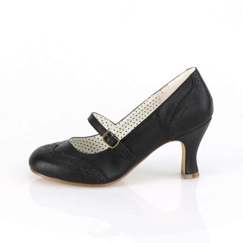 Pleaser Flapper-32 Vegan Leather Women's Pumps Black | NZ VKCAMO