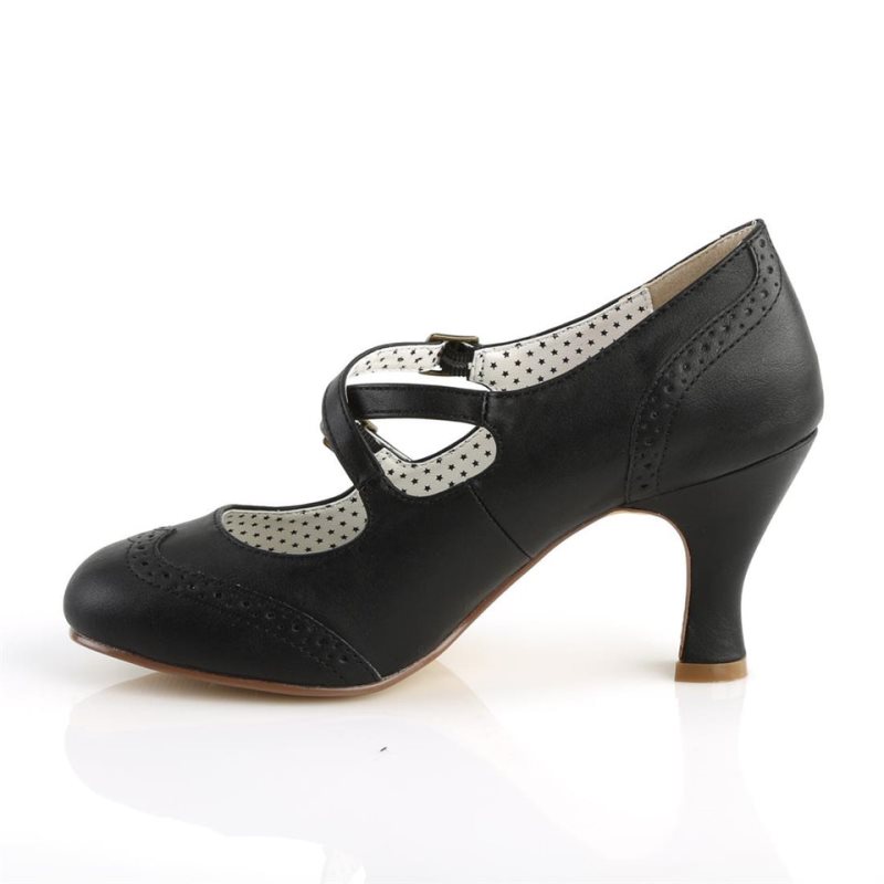 Pleaser Flapper-35 Vegan Leather Women's Pumps Black | NZ TXYHFA