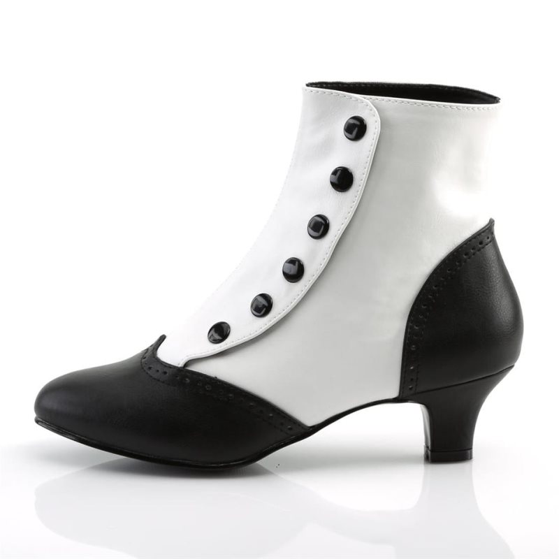 Pleaser Flora-1023 Vegan Leather Women's Heels Boots White | NZ UFDMSP