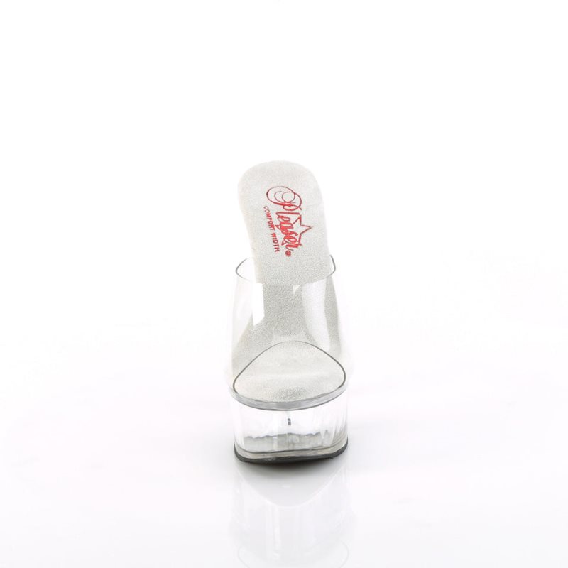 Pleaser Gleam-601 Women's Platform Slides Clear | NZ CUQXTF