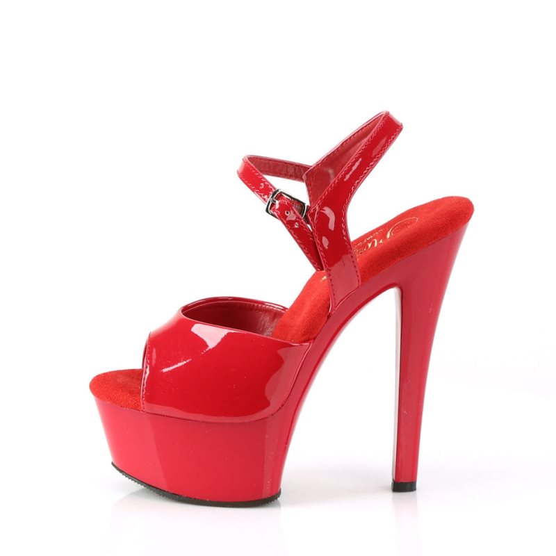 Pleaser Gleam-609 Women's Platform Heels Sandals Red | NZ HEMDWS