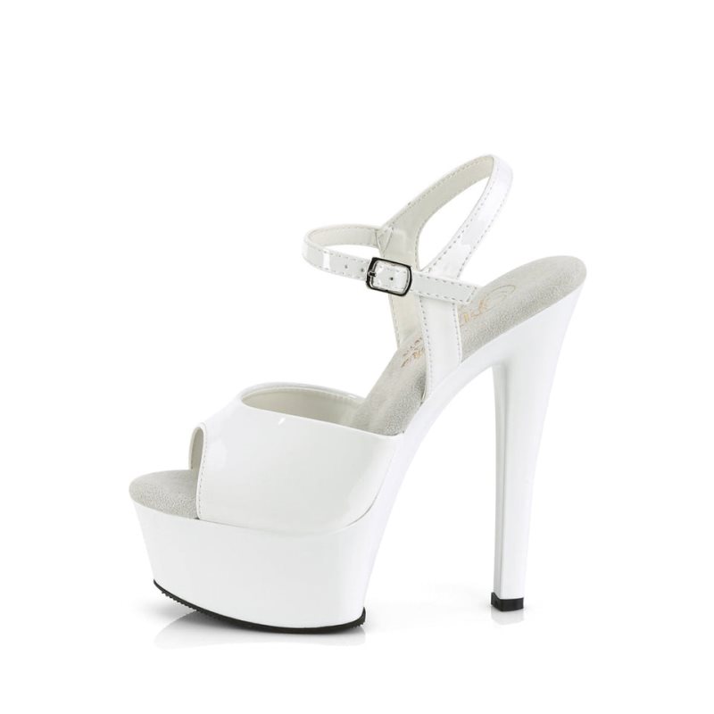 Pleaser Gleam-609 Women's Platform Heels Sandals White | NZ YXLPET